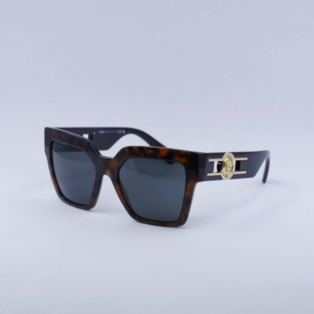 🕶️ New Versace VE4458 542987 Sunglasses - Havana Frame, Dark Grey Lenses - Picture 2 of 11